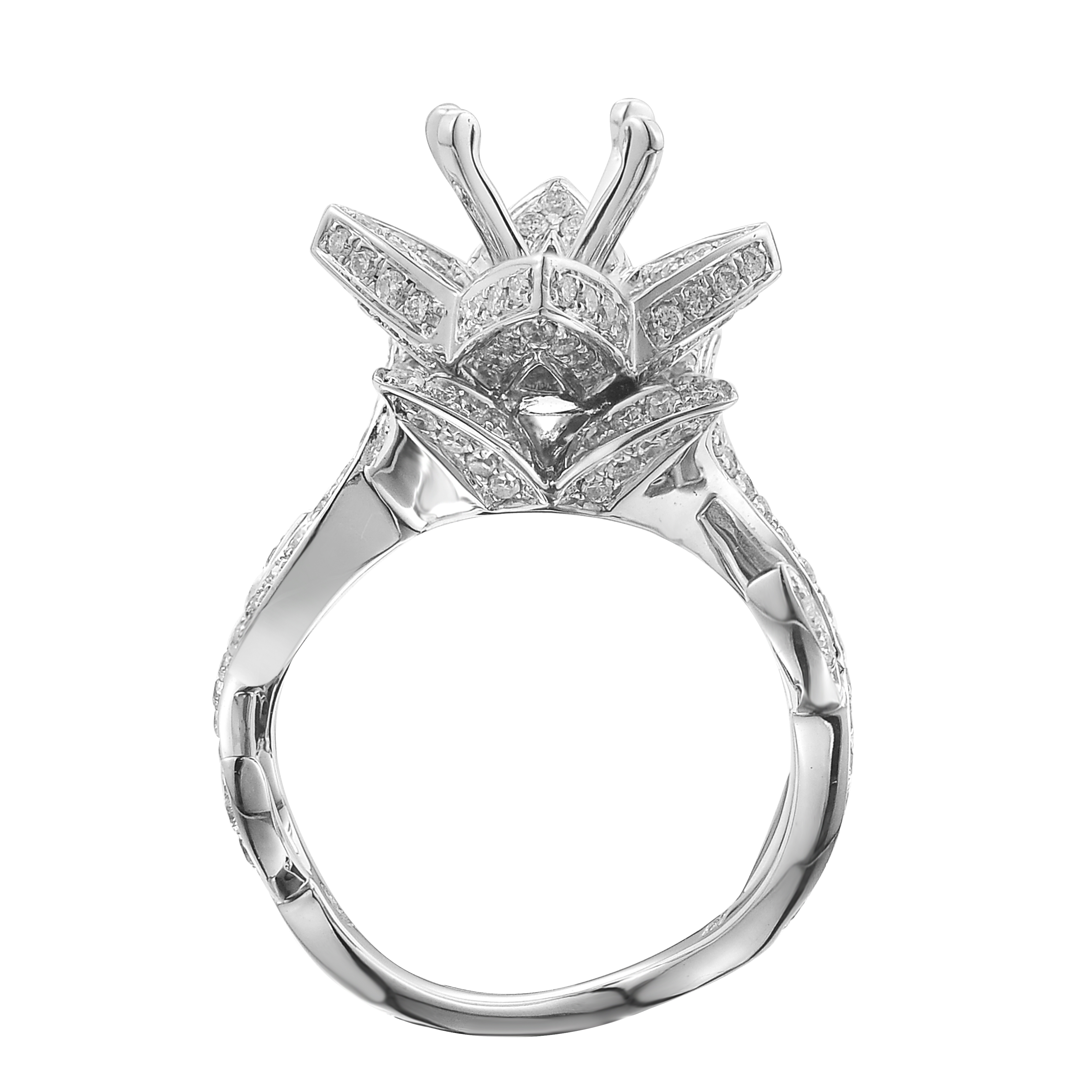 Diamond Engagement Ring Mounting 0.85 ct. 14K White Gold